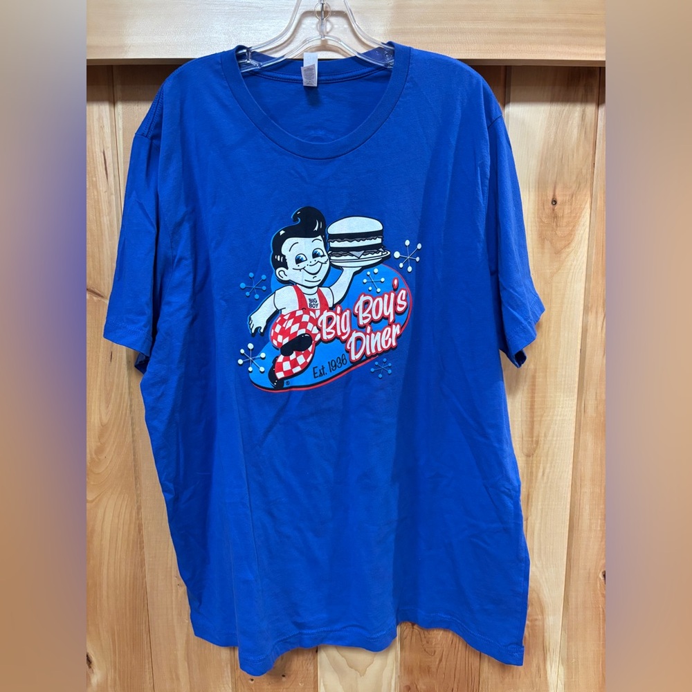 Big Boy’s Diner T Shirt Made In Detroit Blue Graphic Print Men’s 2XL